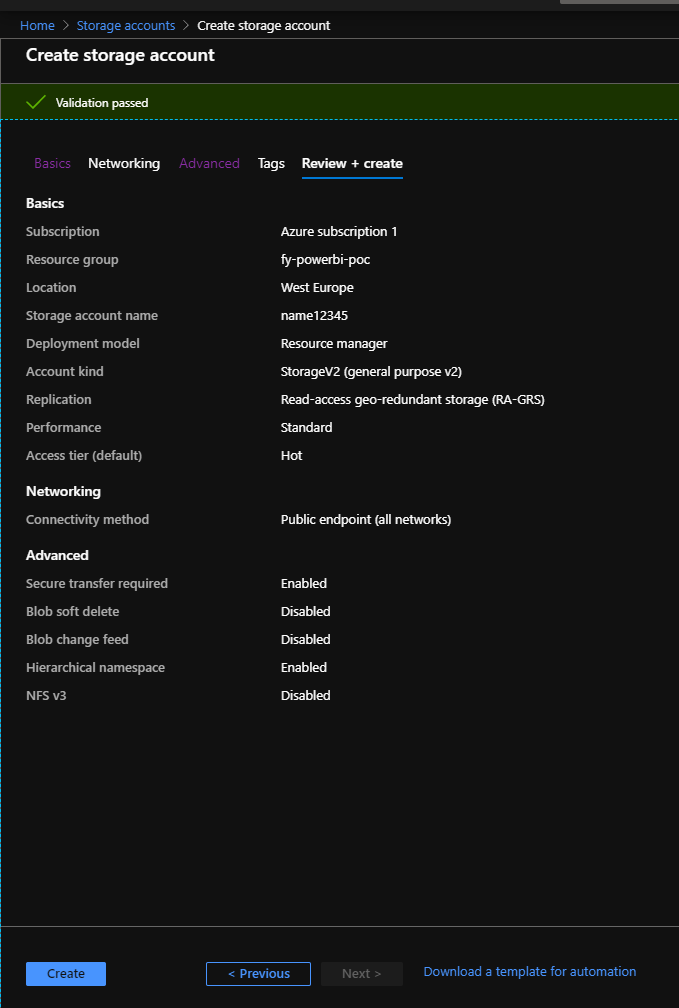 Check Data Lake Creation